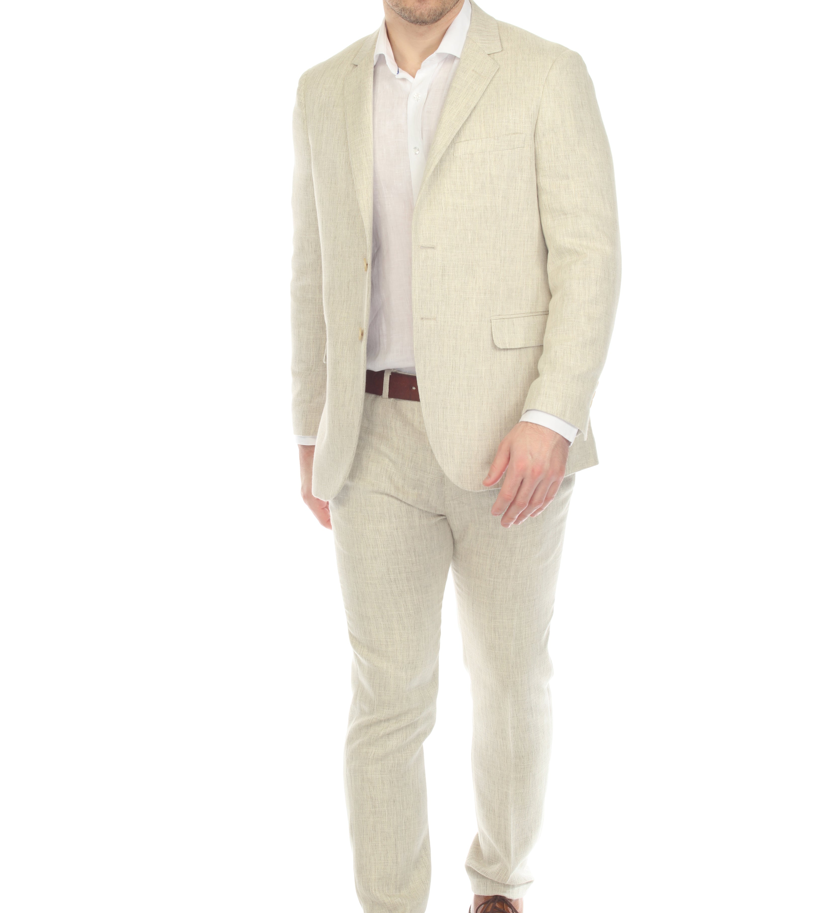 Mojito Reserve Men's Textured Poly Linen Blend Suit