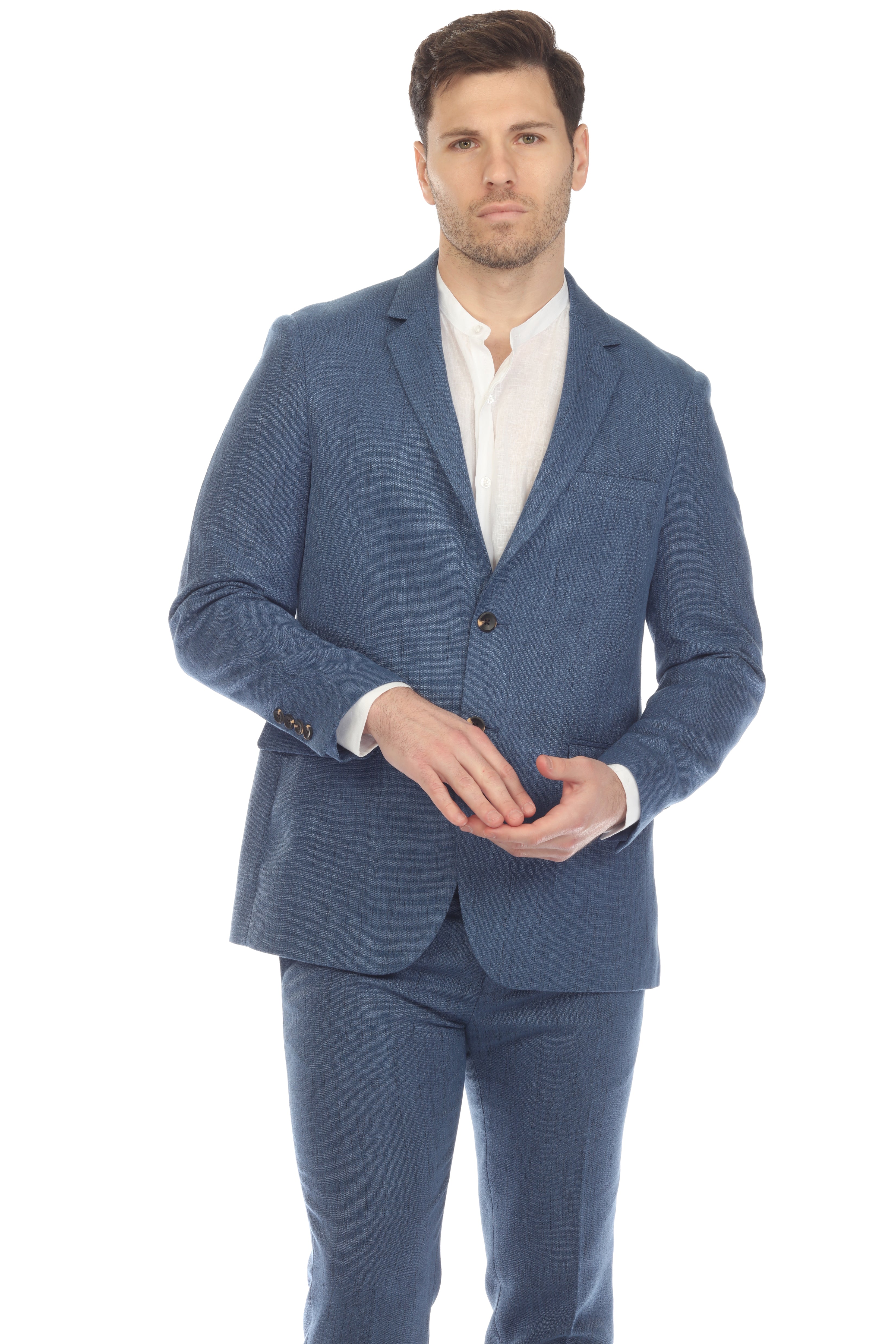 Mojito Reserve Men's Textured Poly Linen Blend Suit