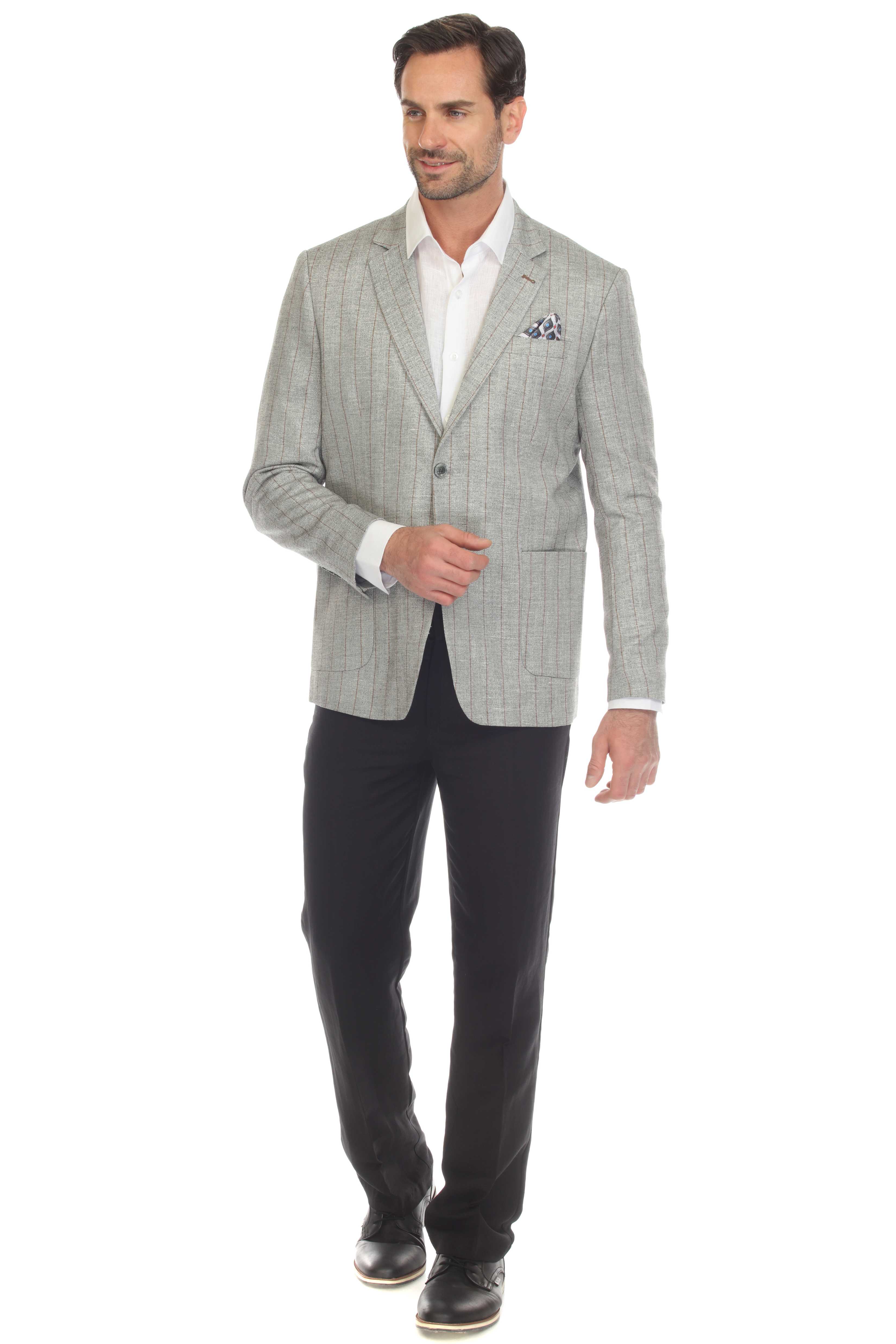 Mojito Reserve Men's Casual Modern Fit Pinstripe Sports Jacket