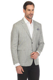 Mojito Reserve Men's Casual Modern Fit Pinstripe Sports Jacket