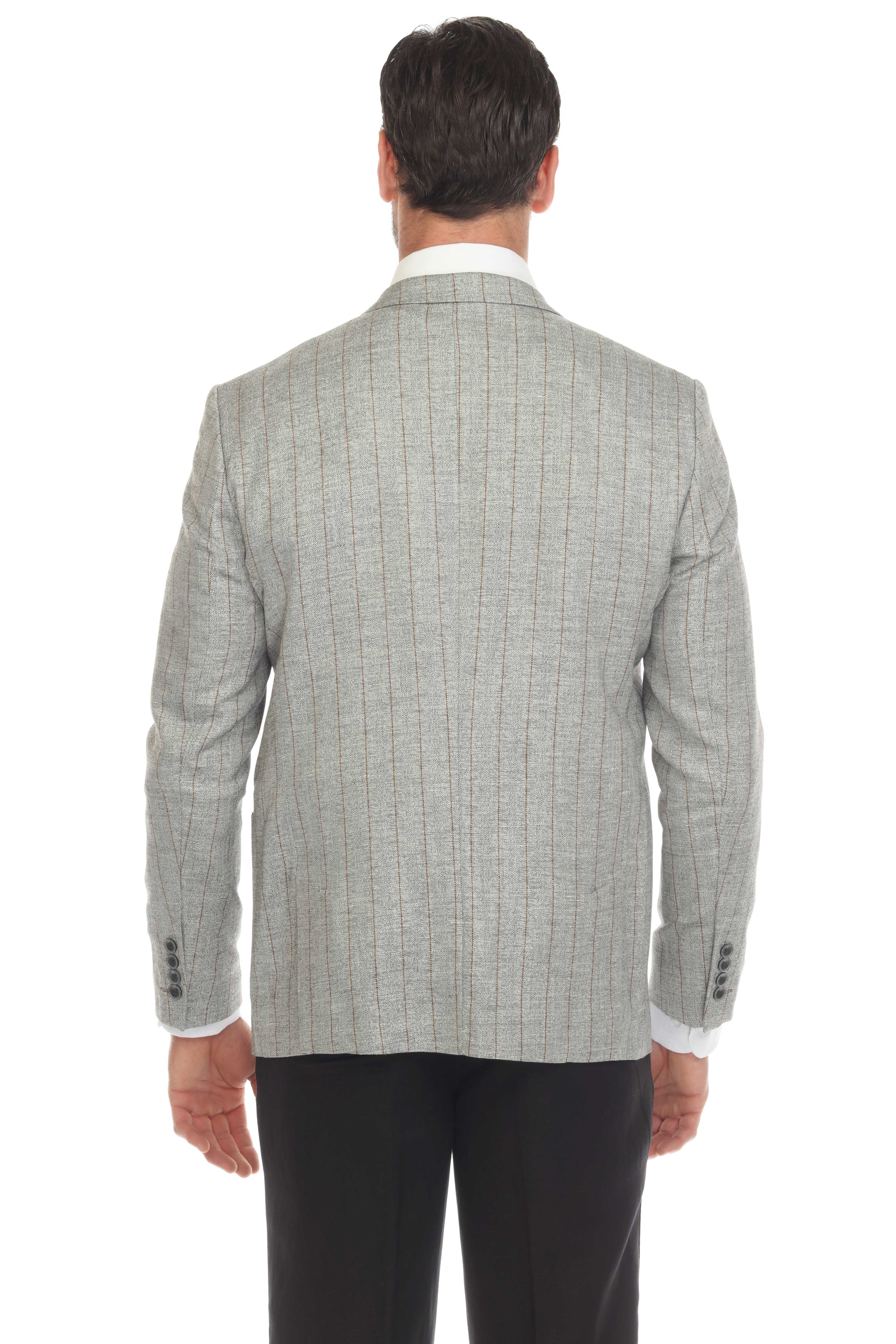 Mojito Reserve Men's Casual Modern Fit Pinstripe Sports Jacket