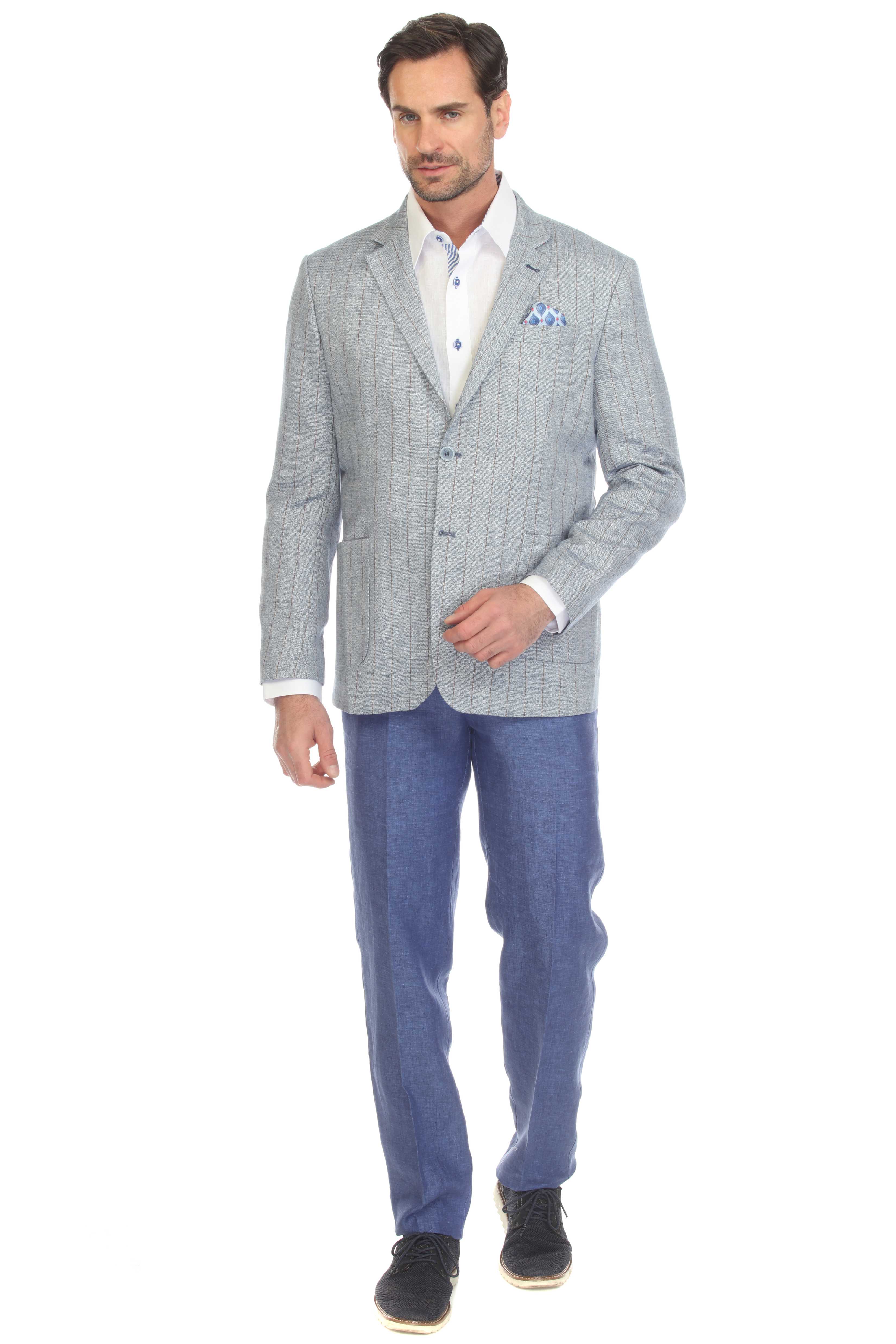 Mojito Reserve Men's Casual Modern Fit Pinstripe Sports Jacket