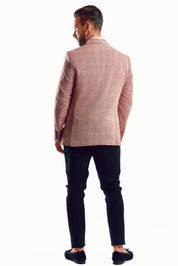 Mojito Reserve Men's Plaid Textured Knit Sports Jacket