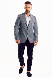 Mojito Reserve Men's Grey Checker Print Sports Jacket