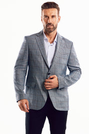 Mojito Reserve Men's Grey Checker Print Sports Jacket