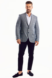 Mojito Reserve Men's Grey Checker Print Sports Jacket