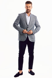 Mojito Reserve Men's Grey Checker Print Sports Jacket