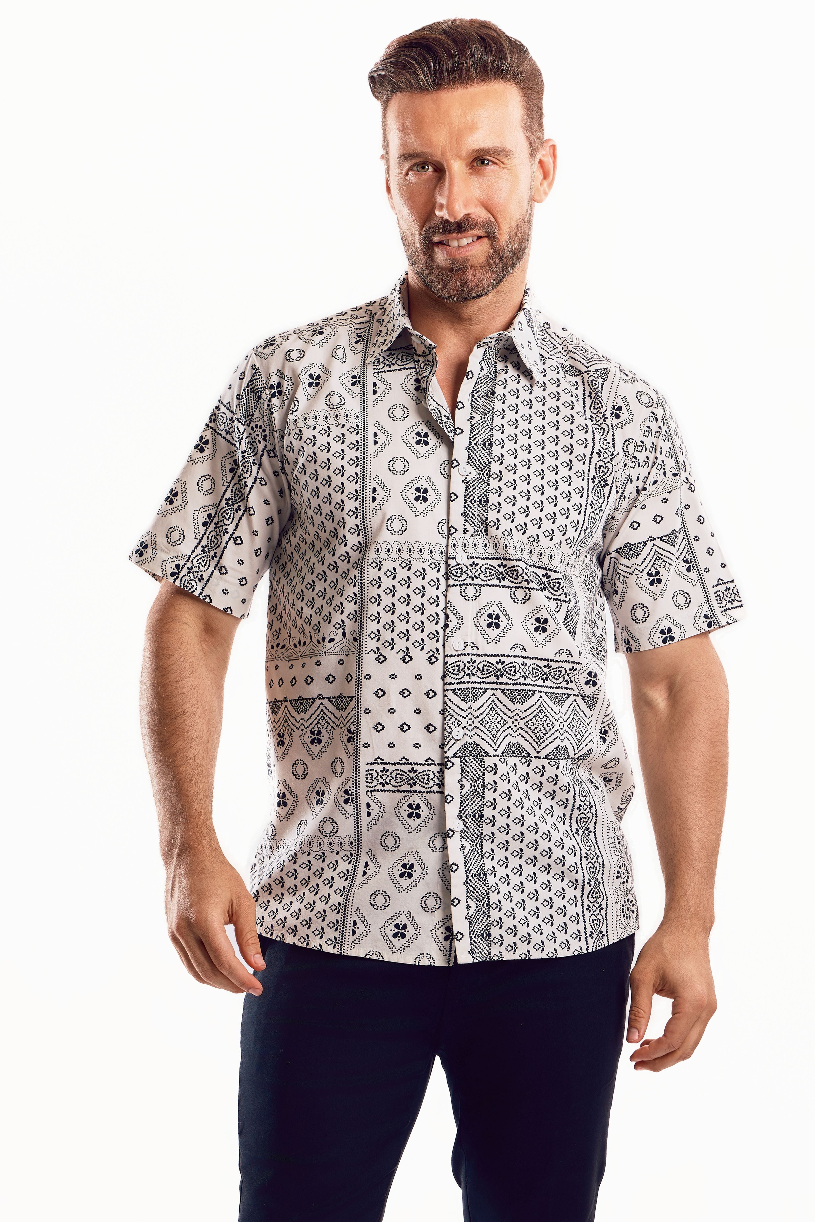 Short Sleeve Geo Print Shirt