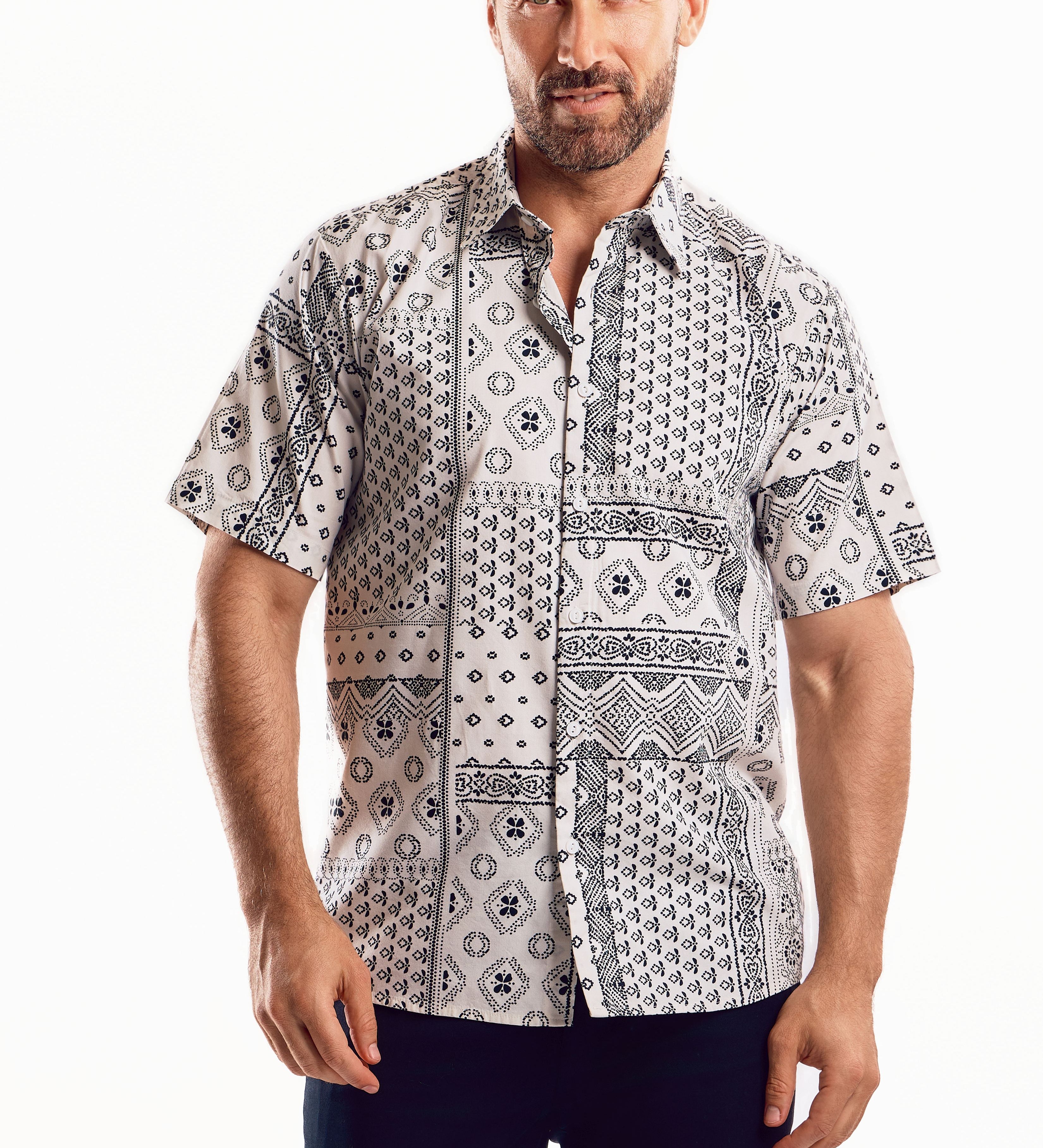 Short Sleeve Geo Print Shirt