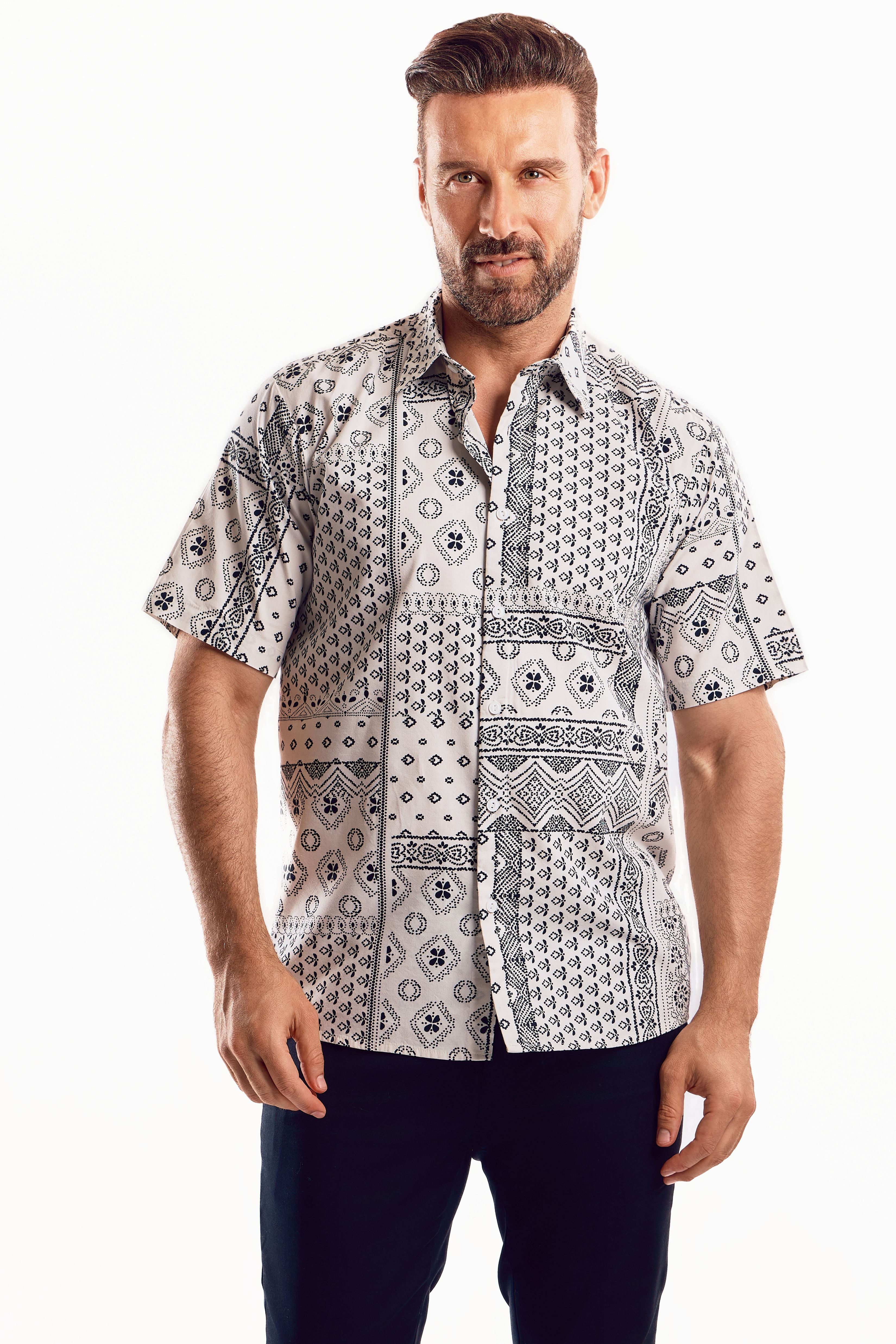 Short Sleeve Geo Print Shirt