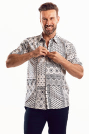 Short Sleeve Geo Print Shirt