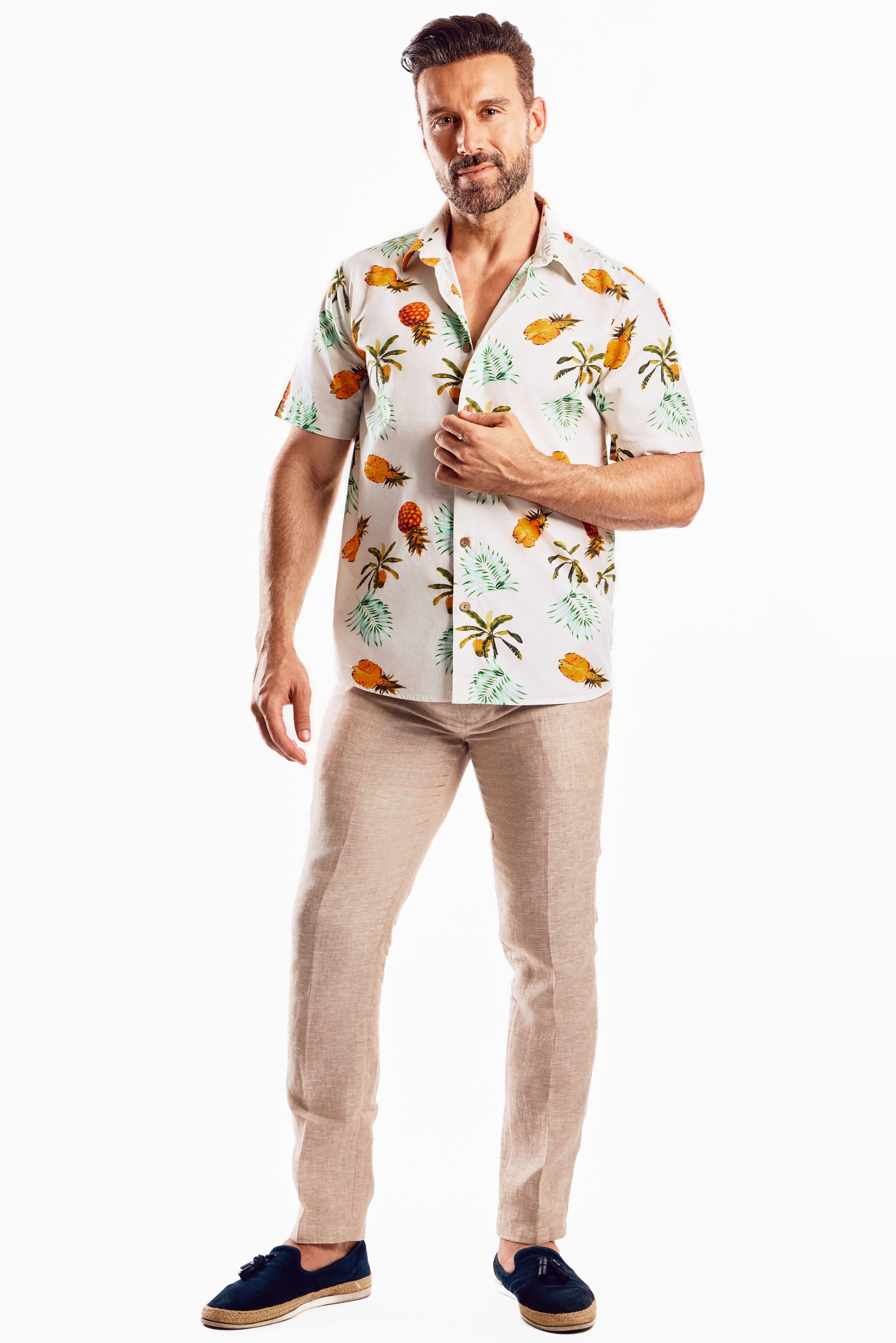 Short Sleeve Island Pine Print Shirt