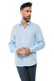 100% Linen Yarn Dyed Classic Casual Resort Style Shirt