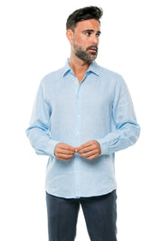 100% Linen Yarn Dyed Classic Casual Resort Style Shirt