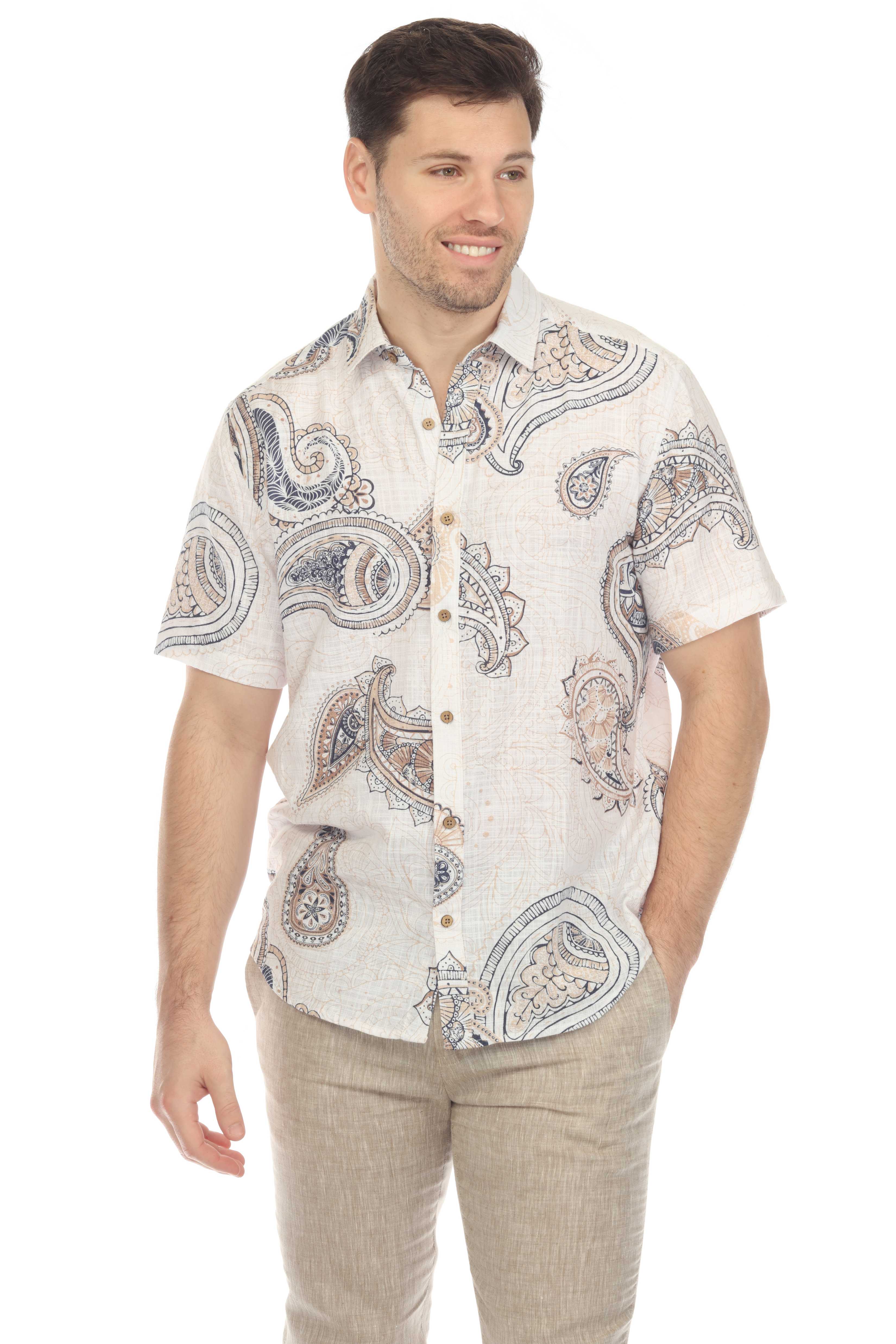 Short Sleeve Paisley Drift Print Shirt