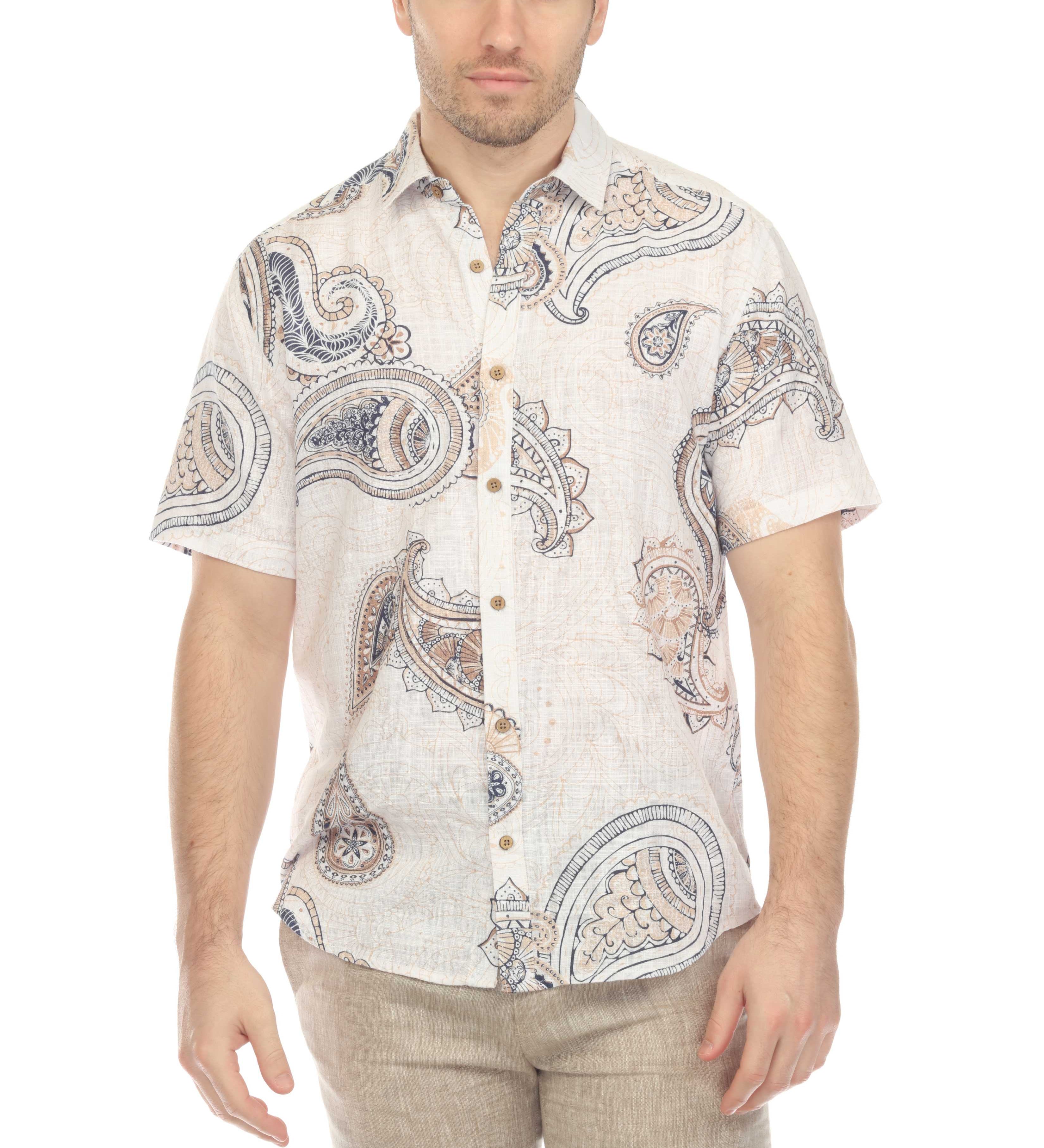 Short Sleeve Paisley Drift Print Shirt