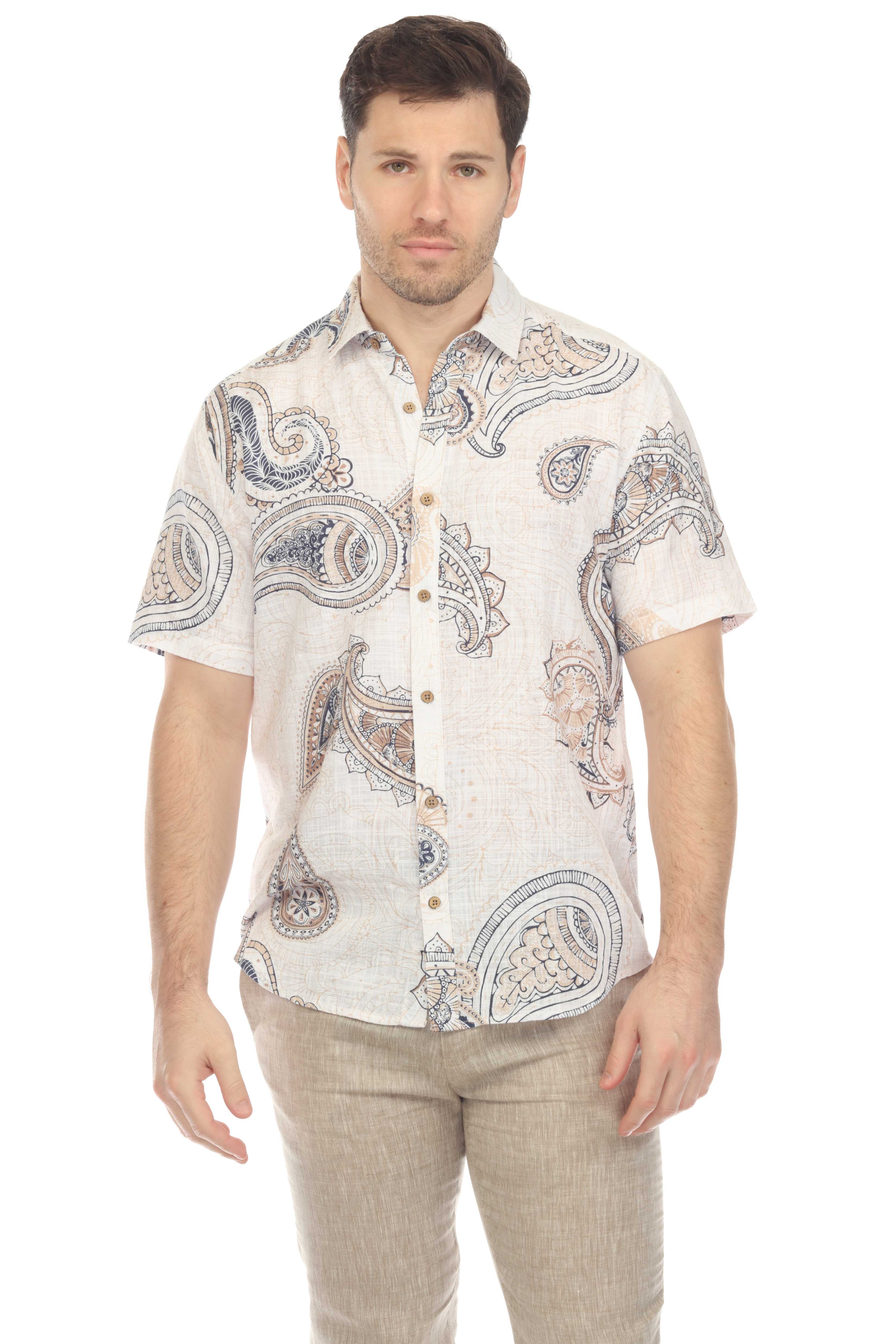 Short Sleeve Paisley Drift Print Shirt