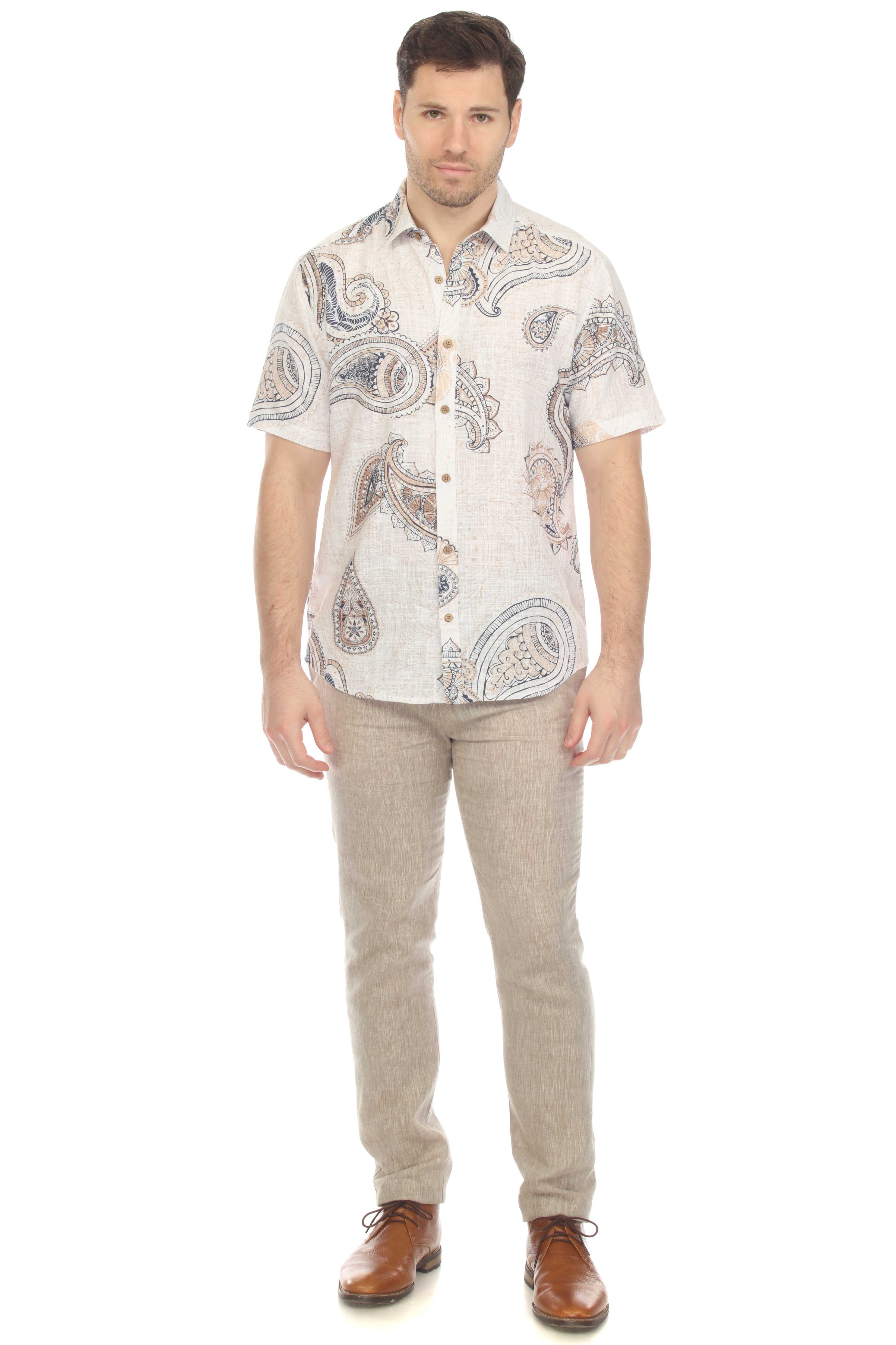 Short Sleeve Paisley Drift Print Shirt