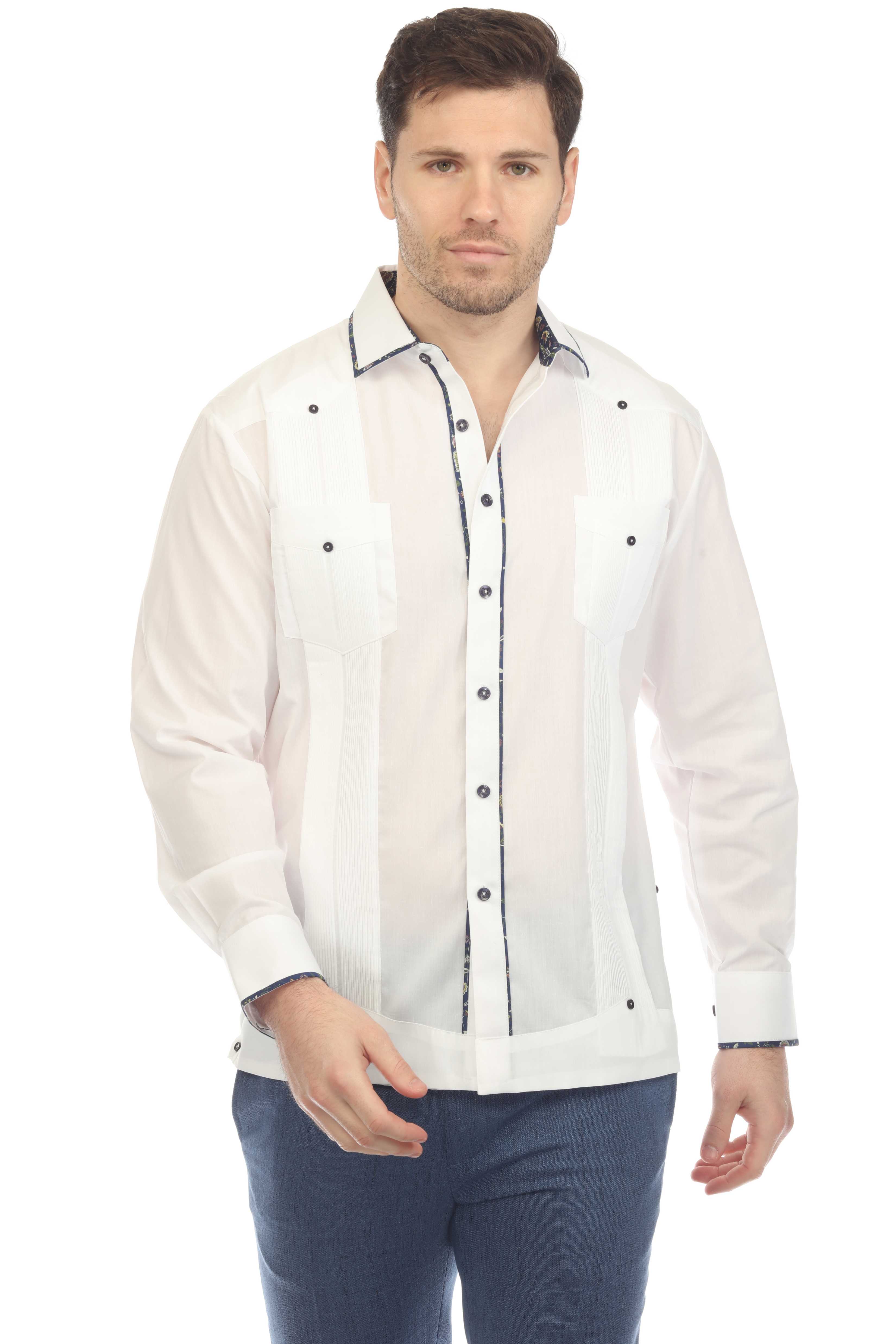 Men's Guayabera Chacabana Long Sleeve Sleeve Shirt