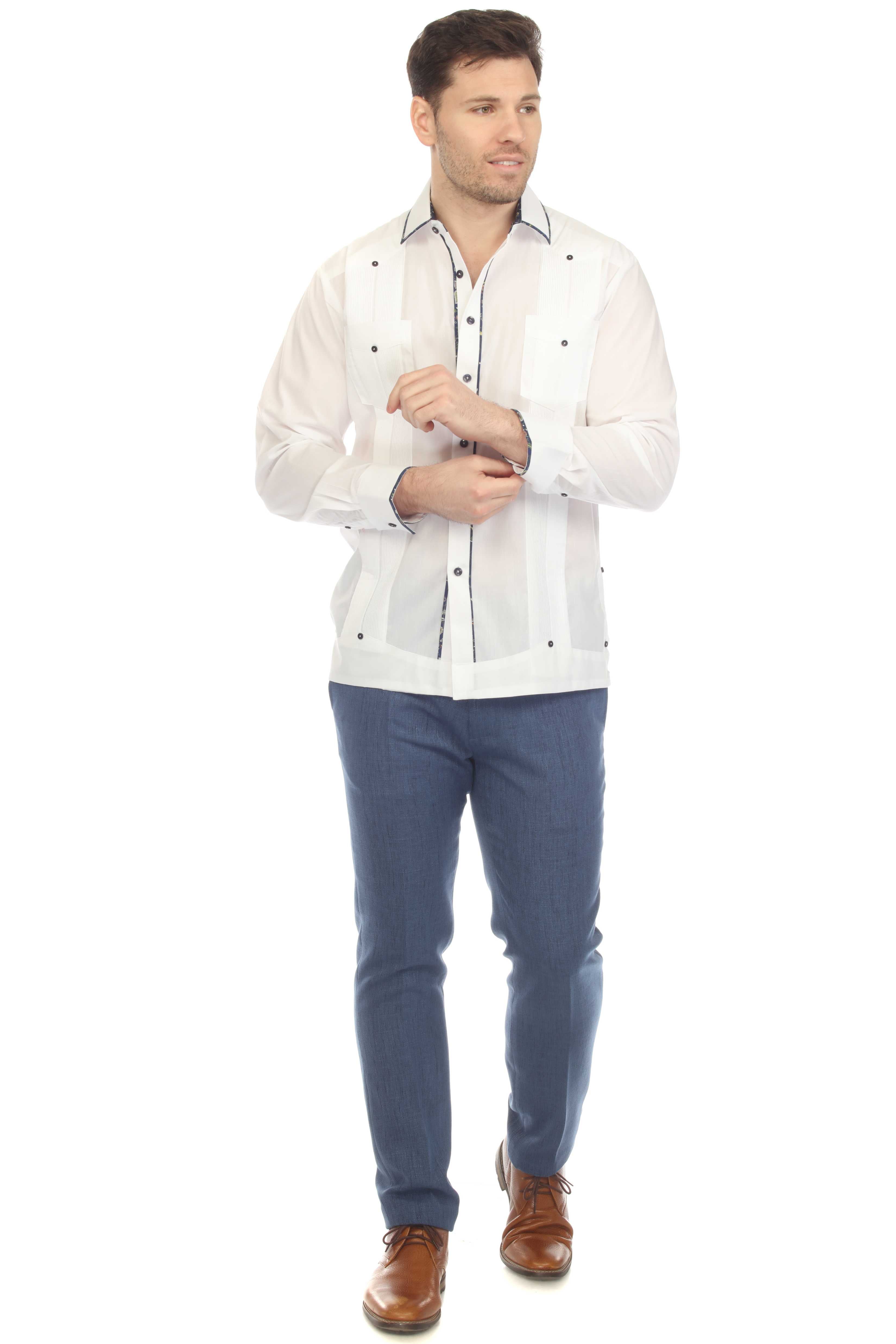 Men's Guayabera Chacabana Long Sleeve Sleeve Shirt