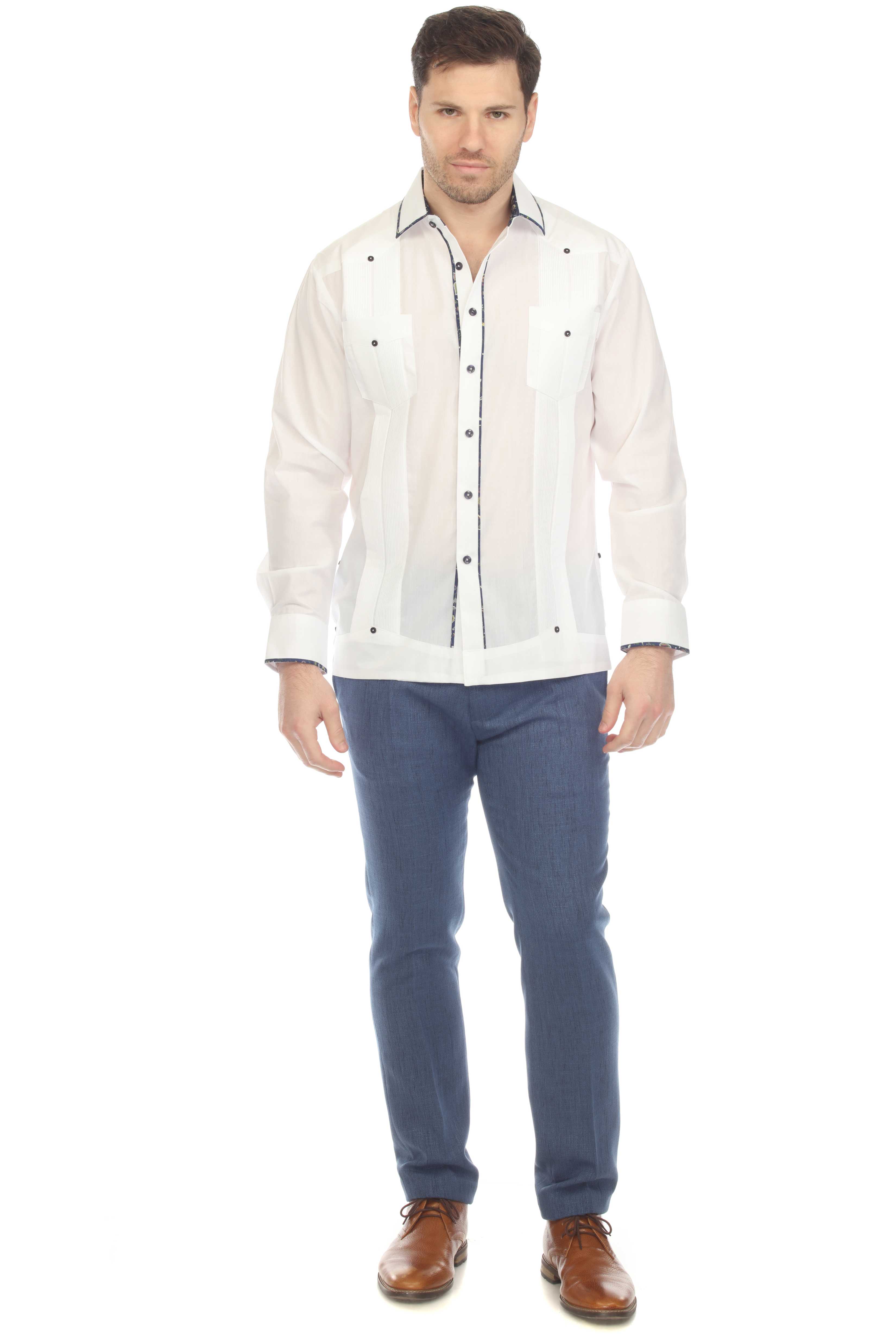 Men's Guayabera Chacabana Long Sleeve Sleeve Shirt