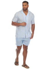 Mojito Men's Causal Beach Resort Wear Drawstring Shorts Linen Blend