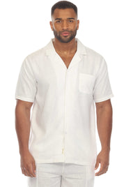 Mojito Men's Causal Beach Resort Wear Camp Collar Short Sleeve Linen Blend Button Down Shirt