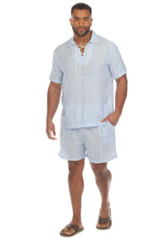 Men's Causal Beach Resort Wear Shirt, Linen Blend