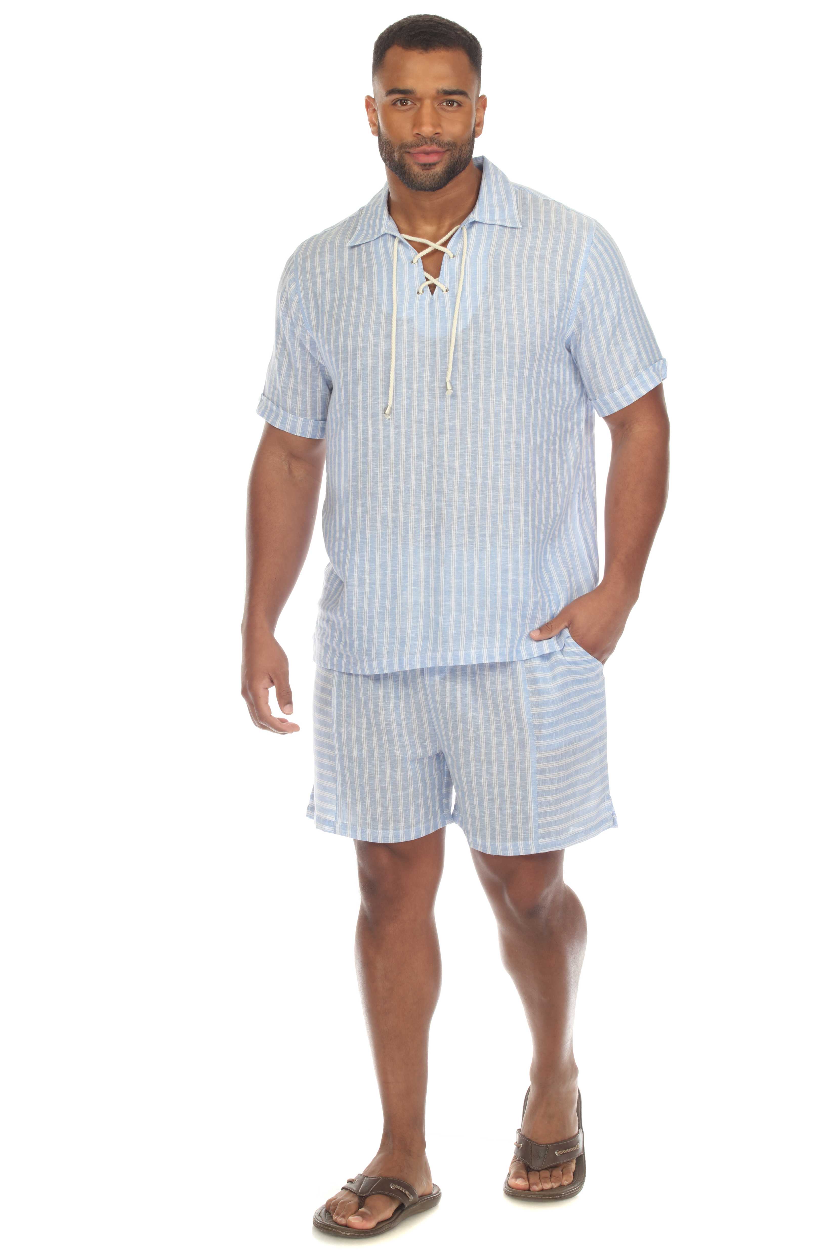 Men's Causal Beach Resort Wear Shirt, Linen Blend