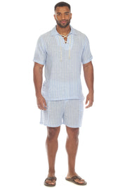 Men's Causal Beach Resort Wear Shirt, Linen Blend