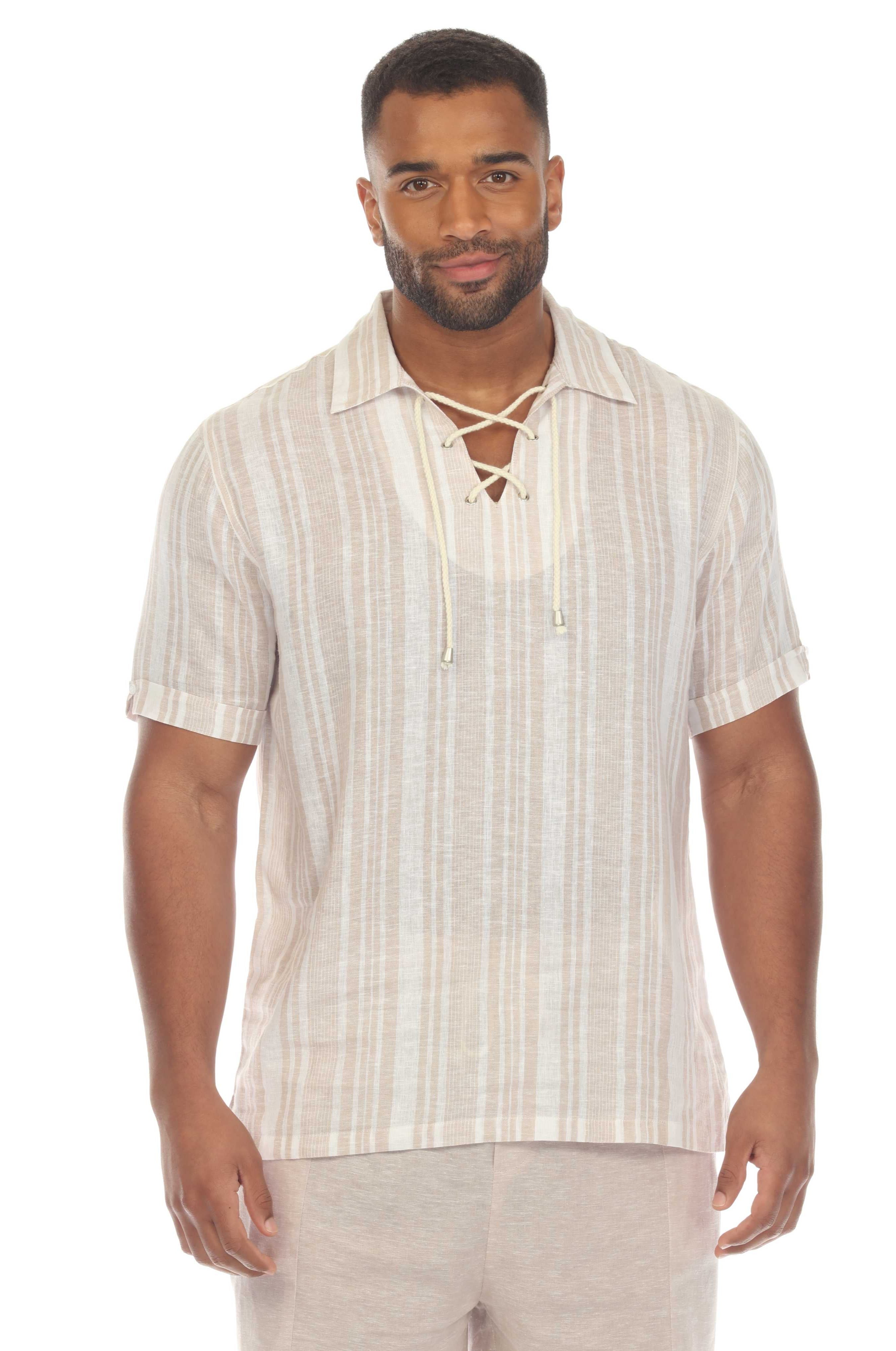 Men's Causal Beach Resort Wear Shirt, Linen Blend