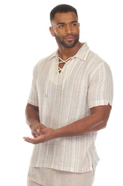 Men's Causal Beach Resort Wear Shirt, Linen Blend