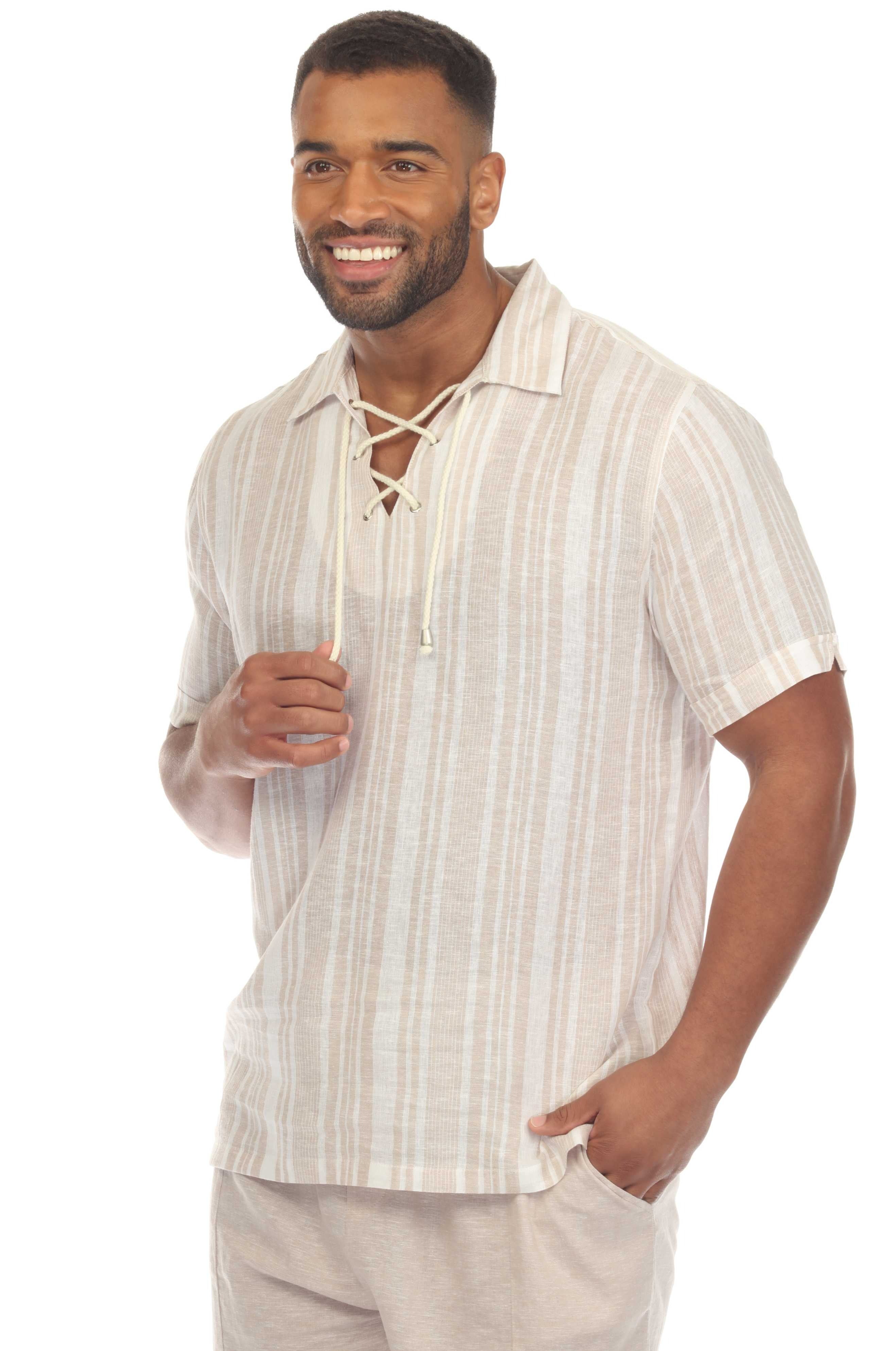 Men's Causal Beach Resort Wear Shirt, Linen Blend