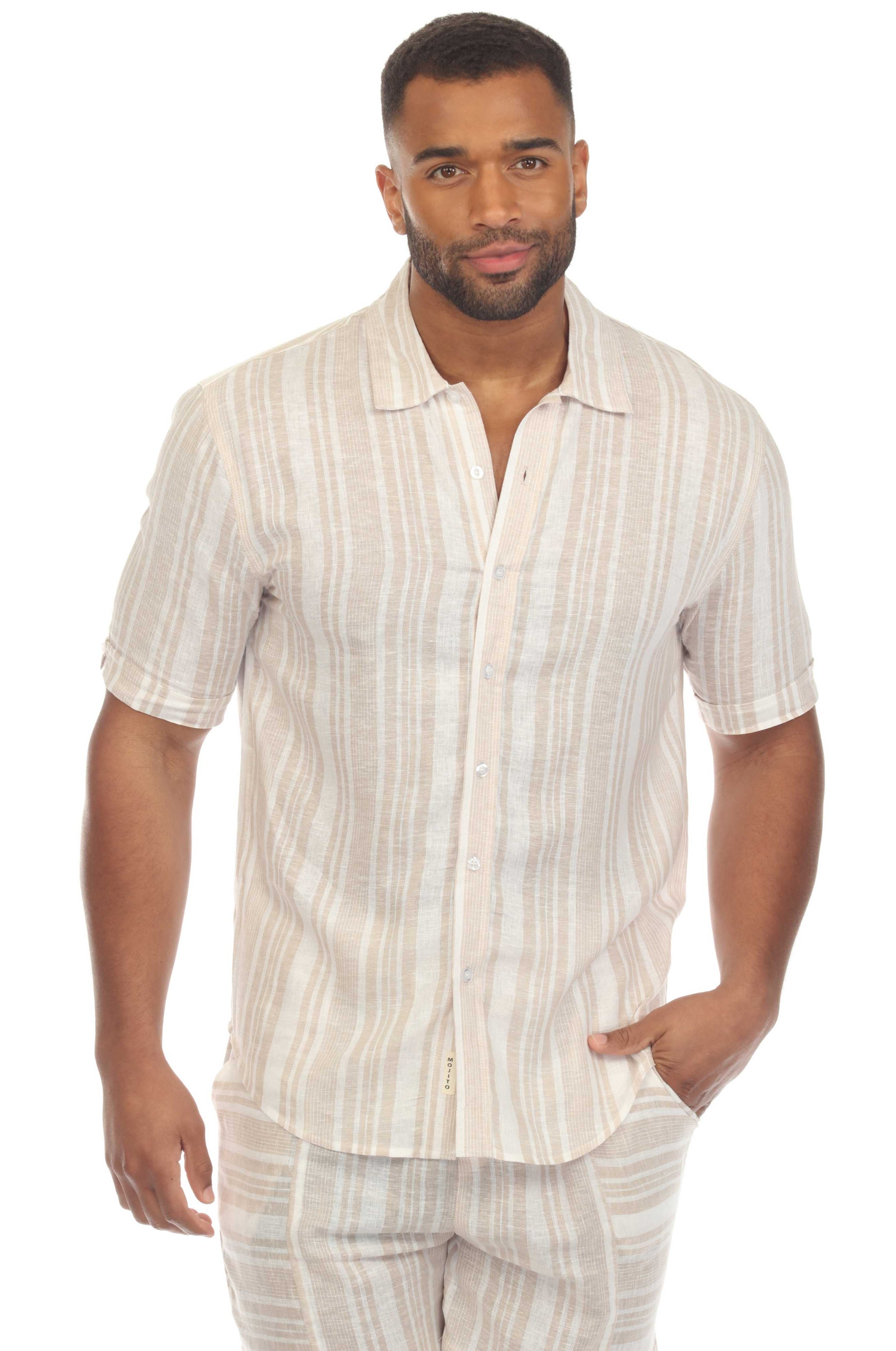 Men's Causal Beach Resort Wear Shirt, Linen Blend