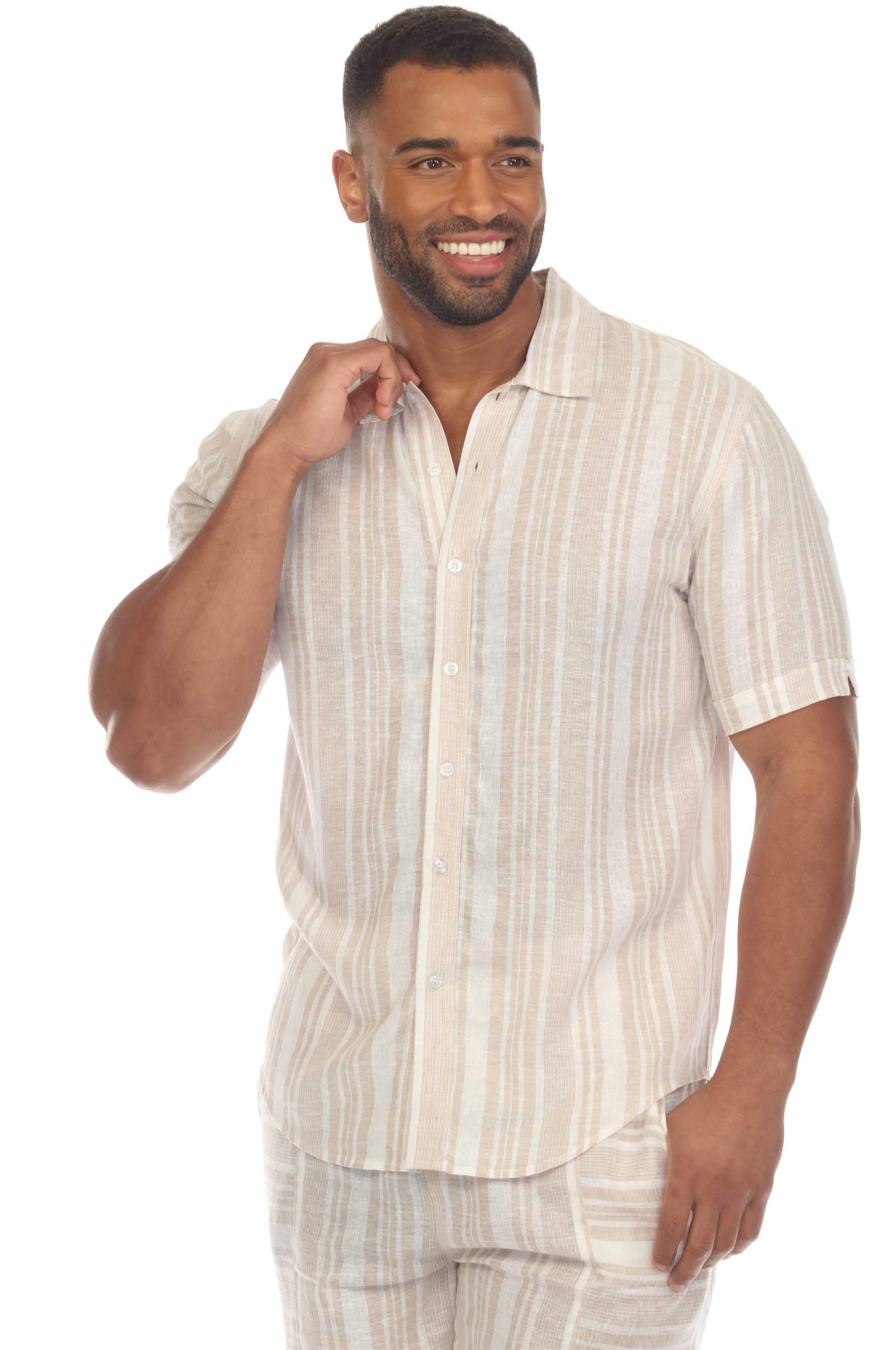 Men's Causal Beach Resort Wear Shirt, Linen Blend