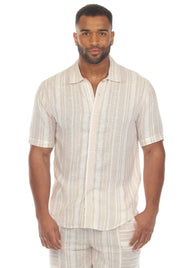 Men's Causal Beach Resort Wear Shirt, Linen Blend