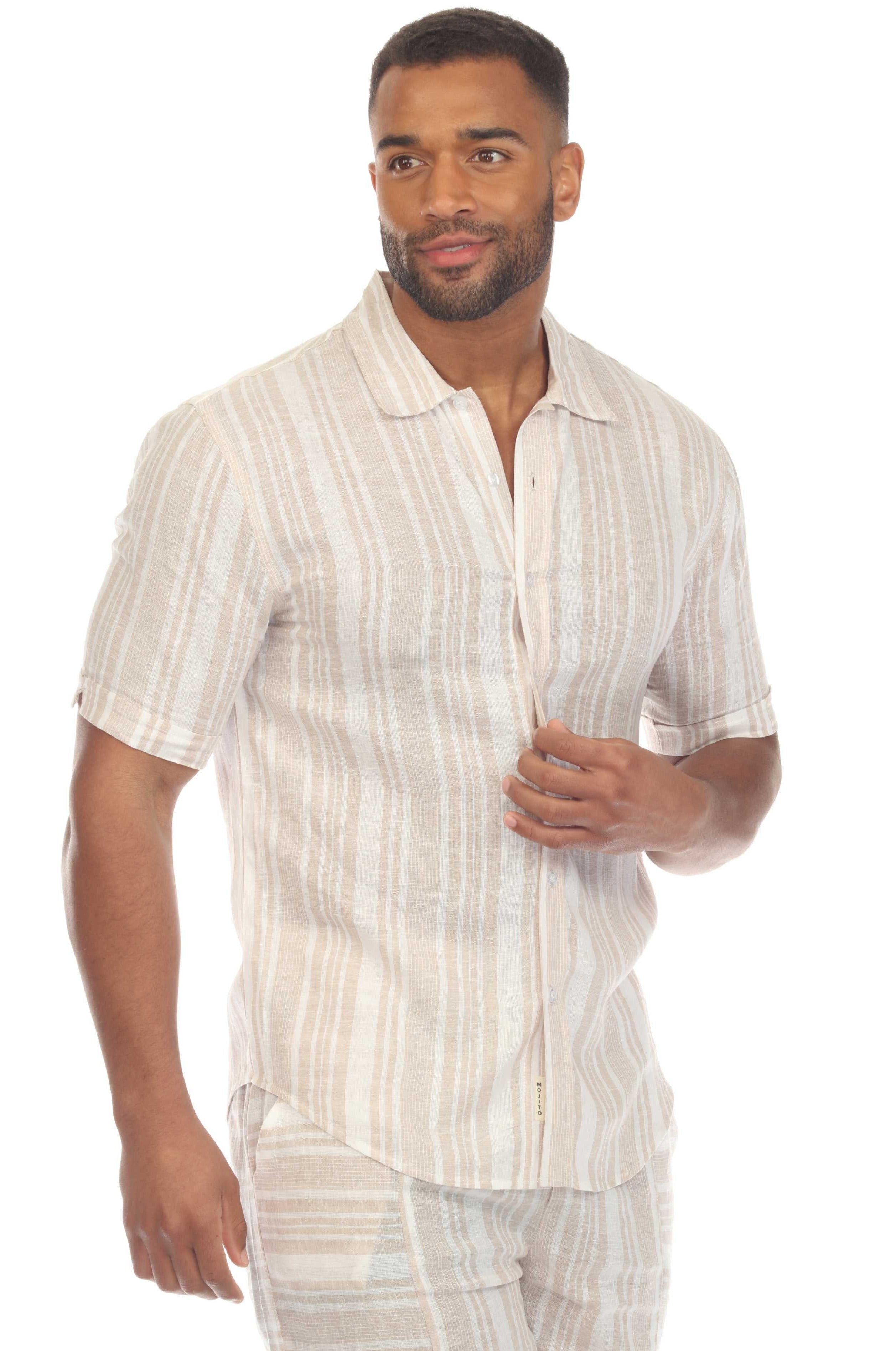 Men's Causal Beach Resort Wear Shirt, Linen Blend