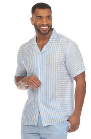 Men's Causal Beach Resort Wear Shirt, Linen Blend