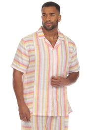 Men's Causal Beach Resort Wear Shirt, Linen Blend