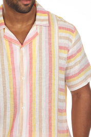 Men's Causal Beach Resort Wear Shirt, Linen Blend