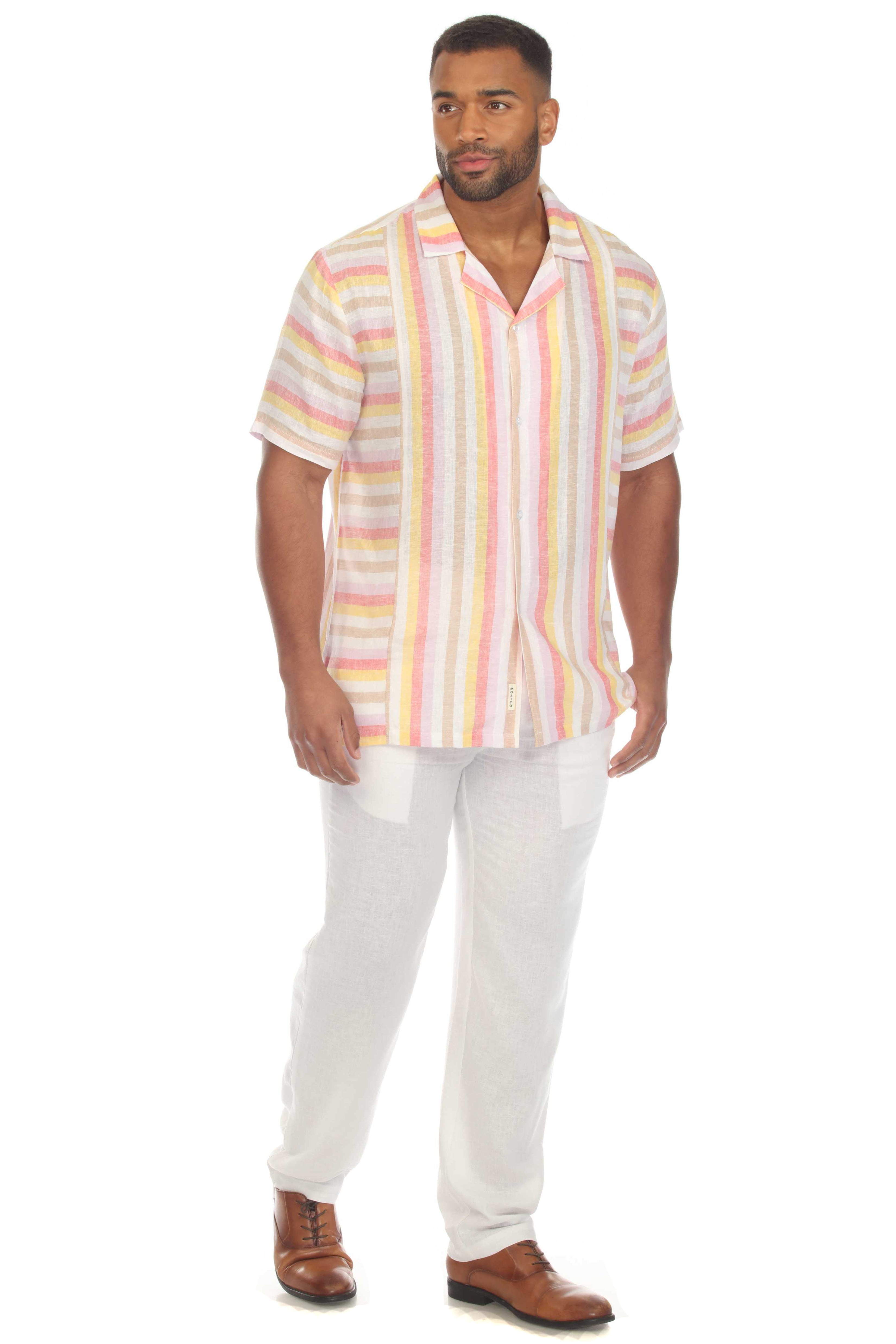 Men's Causal Beach Resort Wear Shirt, Linen Blend