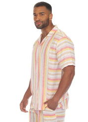 Men's Causal Beach Resort Wear Shirt, Linen Blend