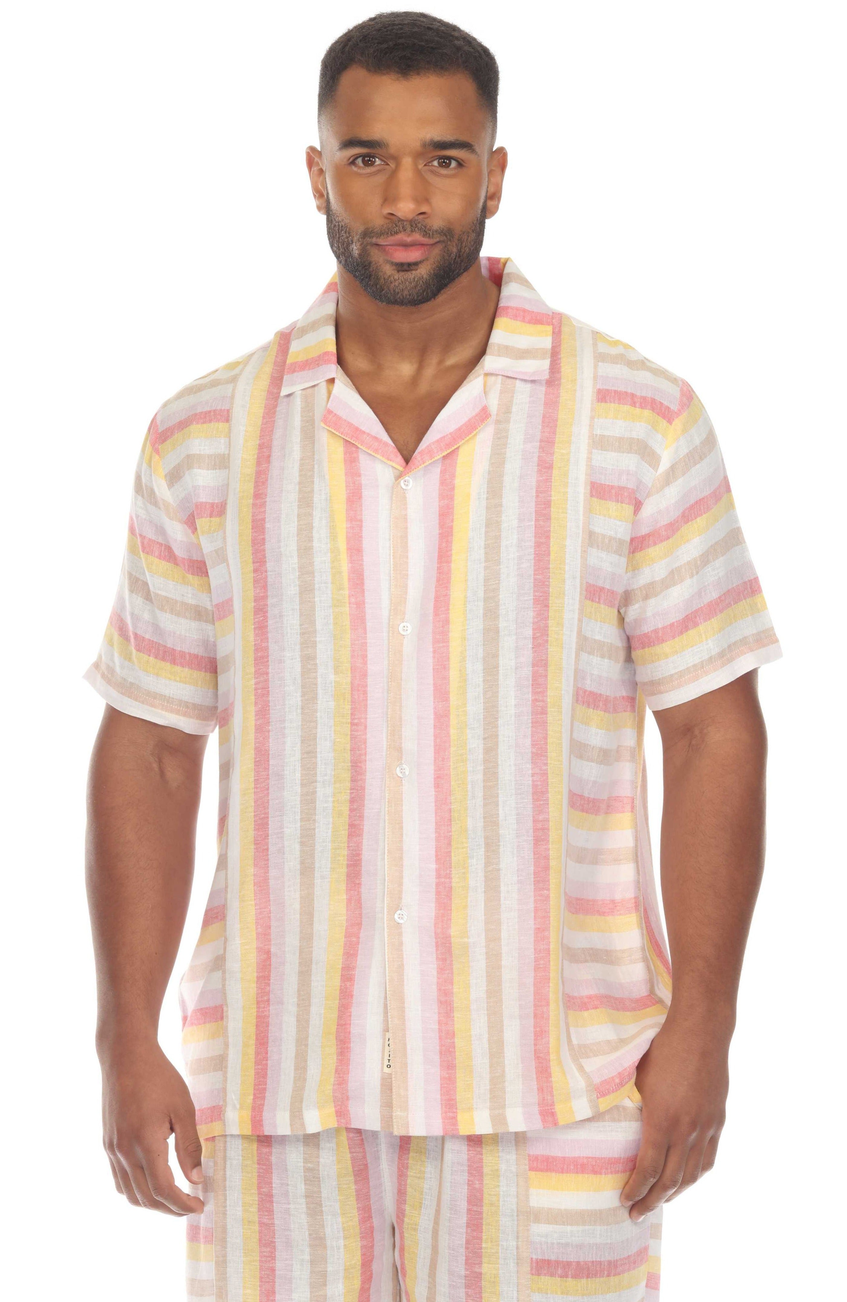 Men's Causal Beach Resort Wear Shirt, Linen Blend