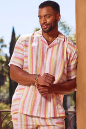 Men's Causal Beach Resort Wear Shirt, Linen Blend