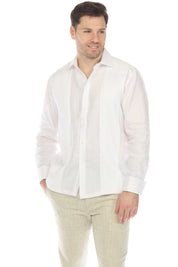 Mojito Men's 100% Linen Guayabera Chacabana Shirt with French Cuff Long Sleeve