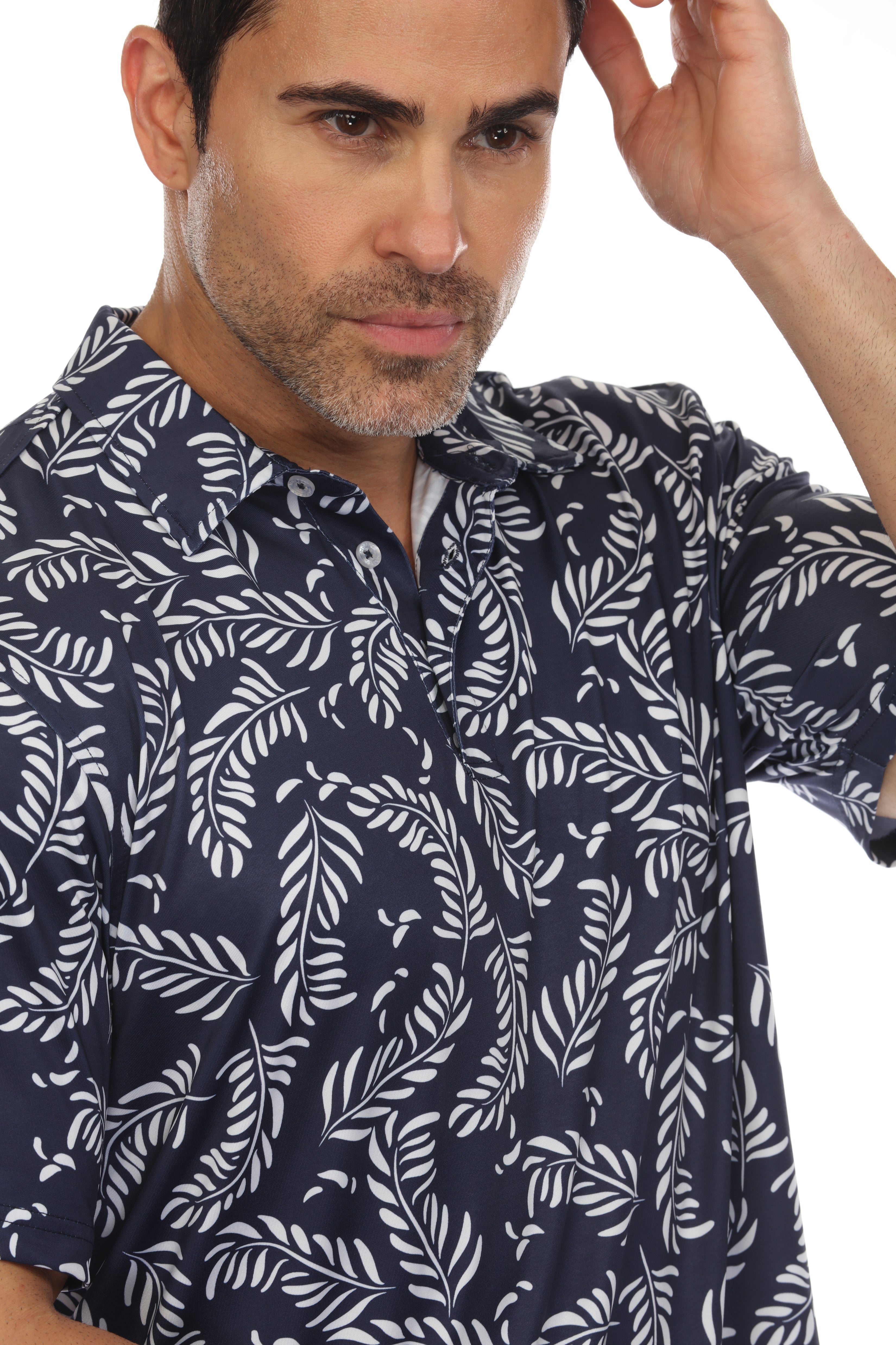 Casual Dry-Fit Polo Shirt Tropical Print