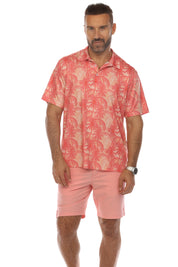 Casual Dry-Fit Polo Shirt Tropical Print