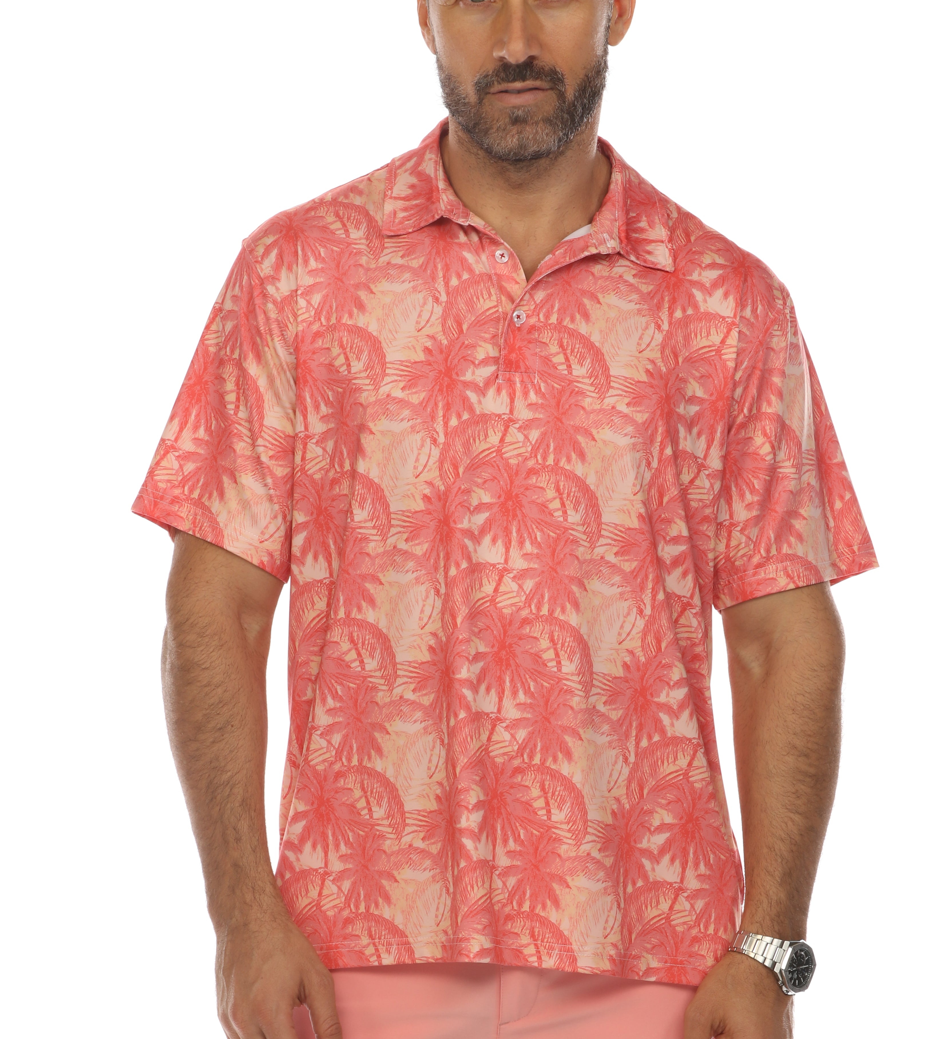 Casual Dry-Fit Polo Shirt Tropical Print