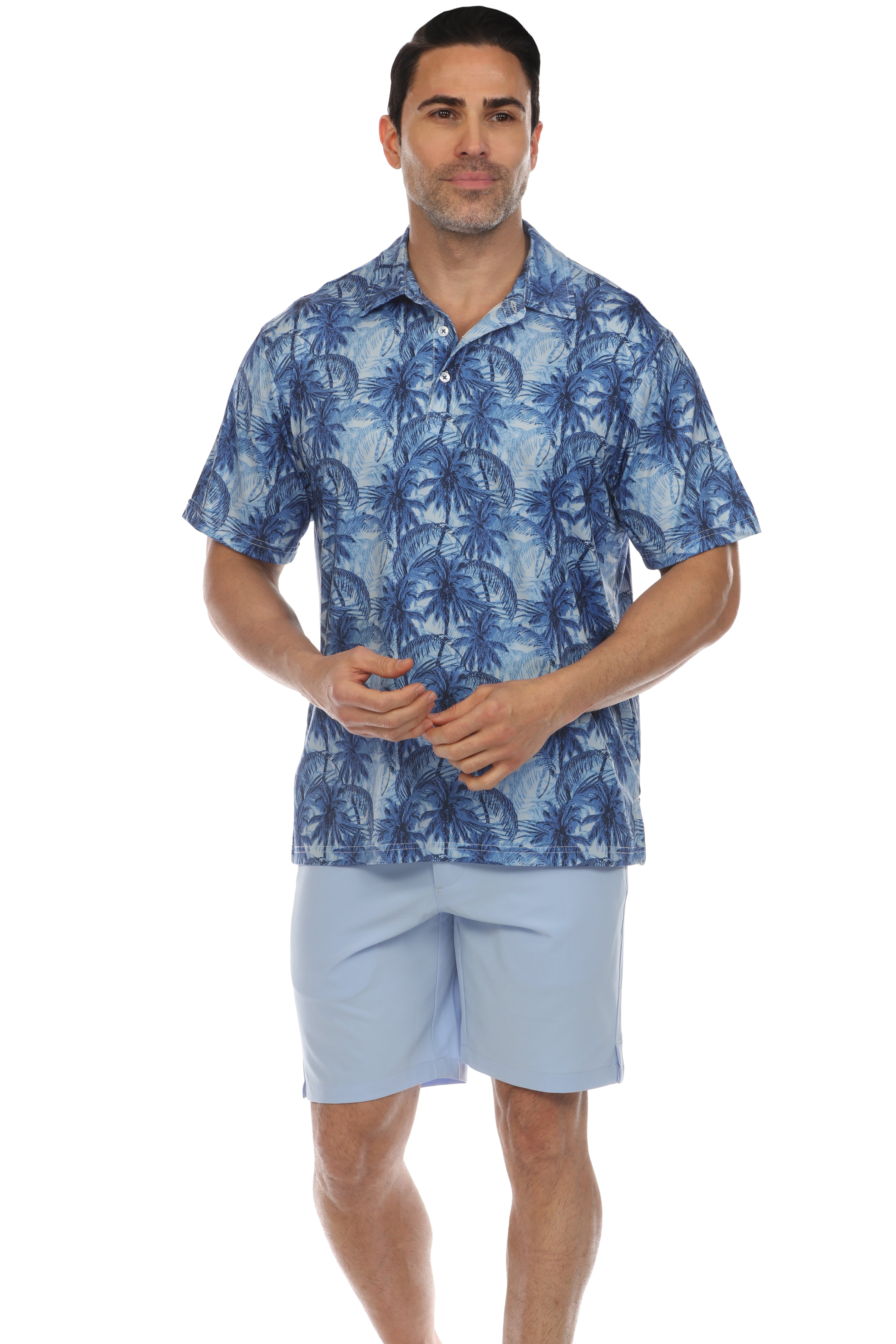 Casual Dry-Fit Polo Shirt Tropical Print