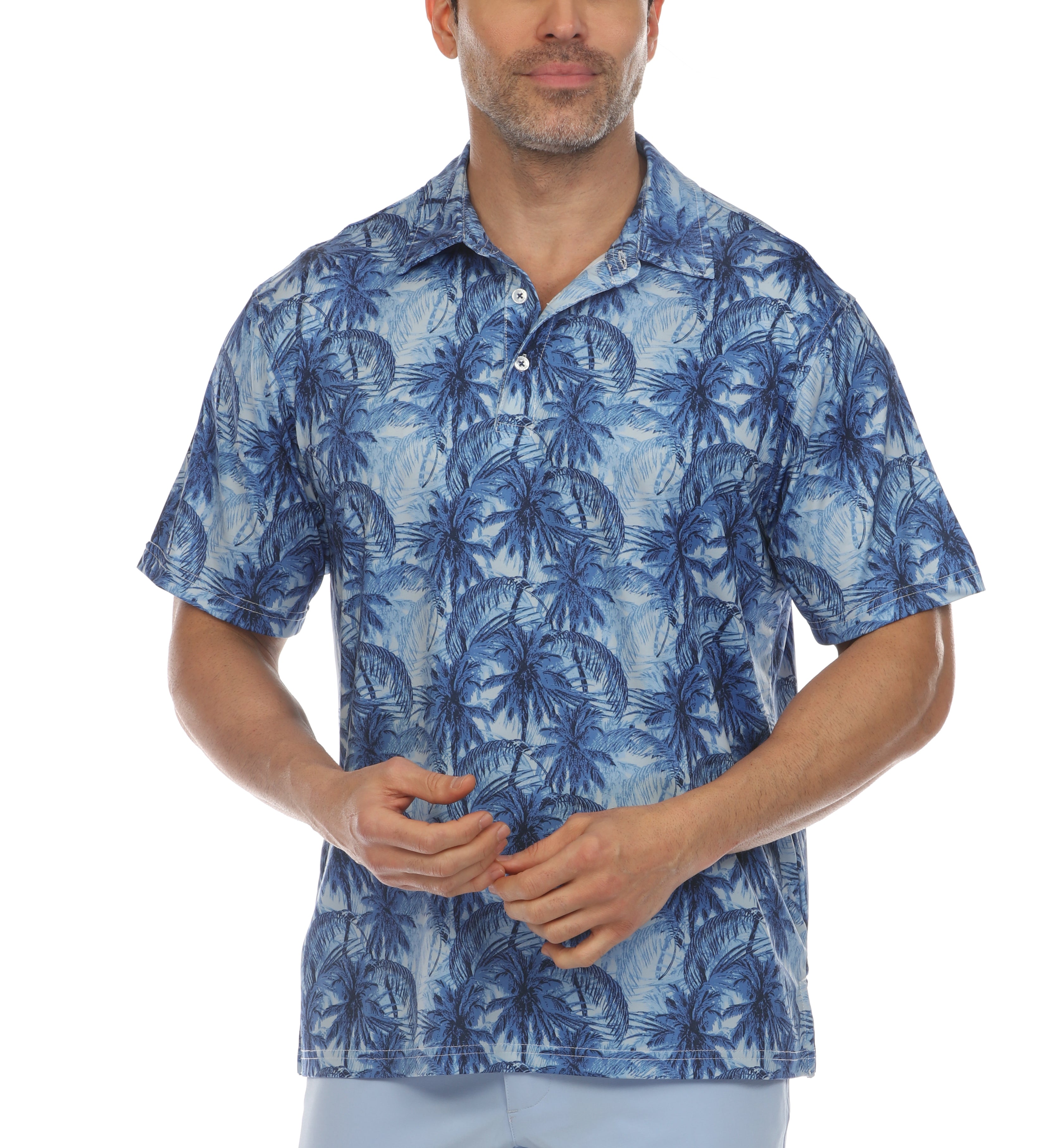 Casual Dry-Fit Polo Shirt Tropical Print